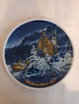 Weihnachtsteller Zierteller Jahrgangsteller Porzellan Kobalt Sammelteller 1977 - Essen