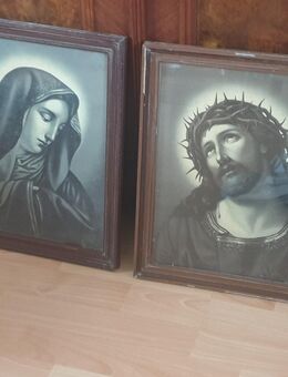 Alte christliche Bilder, Maria und Josef, Alte Rahmen, Glas - Büdelsdorf