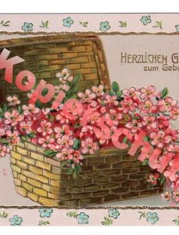 Alte Grußkarte „Herzlichen Glückwunsch“, gel. 1912 - Landsberg