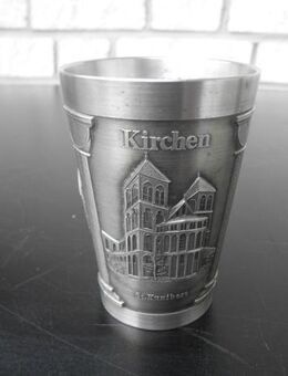 95 % Zinn Becher Romanische Kirchen in Köln St. Maria in Lyskirchen St. Georg St. Kunibert Handgravur Wertzinn Design, 4,- - Flensburg