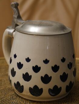 Alter Bierkrug mit Deckel , Keramik , 0,5Liter , gemarkt , ca. 1920 , Höhe 14cm - Görlitz