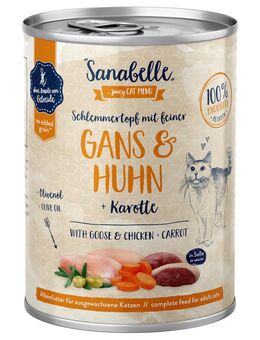 Sanabelle Fleisch in Soße 6 x 380 g - Gans & Huhn