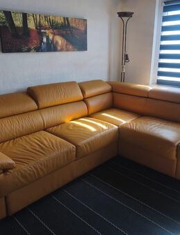 Schönes Echtleder Sofa mit Schlaffunktion und Stauraum für Zubehör von Polipol - Kirchheim (Thüringen)