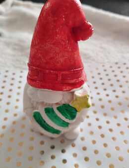 Weihnacht winterliche Zwerge einmal Gips einmal Kerze - Niedertrebra