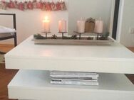 Weißer Couch Tisch mit drehbarer Tischplatte - Konstanz