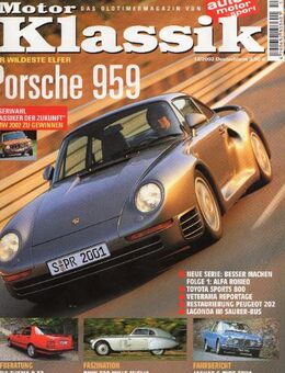 Motor klassik Heft 12/ 2002 Porsche 959 - Spraitbach