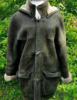 Herren Leder - Dufflecoat mit echter Lammfütterung und abnehmbarer Kapuze - Niederfischbach