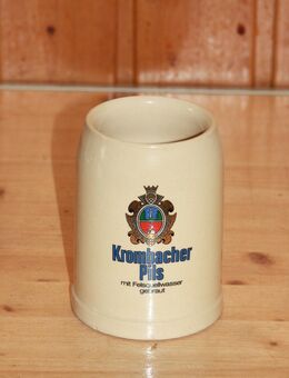 Krombacher Pils Bierkrug Steingut Steinzeug Keramik 0,5L Vintage neuwertig - Borken