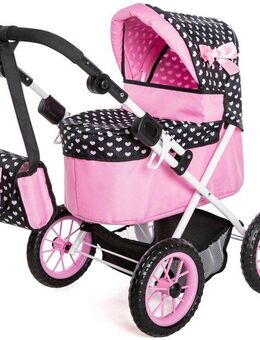Bayer Puppenwagen Trendy, pink/schwarz, mit Wickeltasche
