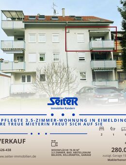 Gepflegte 3,5-Zimmer-Wohnung in Eimeldingen als Kapitalanlage oder zur Eigennutzung - Eimeldingen