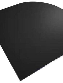 Bodenschutzplatte Heathus Halbrund 120 S Glas, Glas 8mm, schwarz, BxL: 120x120 cm