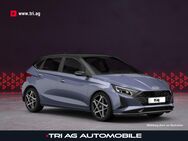 Hyundai i20, 1.0 T-GDI N Line Meta Blue Mineraleffekt in Phantom Black, Jahr 2022 - Kippenheim