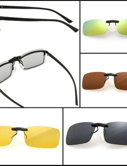 Clip On Sonnenbrille ohne Rahmen Überbrille Aufsteck Brillen Aufsatz Vorhänger Rechteck 13,90€* - Villingen-Schwenningen