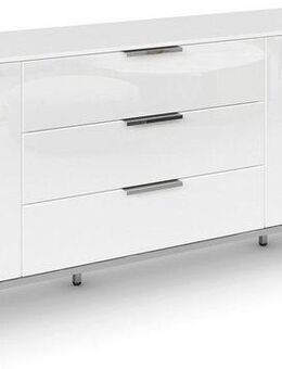 rauch Kombikommode Kommode Türkommode Sideboard Kombikommode FLIPP mit Glasfront (Breite 200 cm mit 2 Einlegeböden), 3-türig mit 3 Schubladen und Soft-Close-Funktion sowie Glasfront