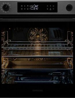 Samsung Pyrolyse Backofen Serie 4 NV7B44503DB, Pyrolyse-Selbstreinigung, Dual Cook – Ein Ofen. Zwei Garräume. Maximale Flexibilität.