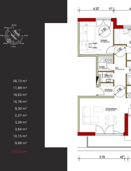 WE 2: Moderne 3-Zimmer-Wohnung mit Balkon in Trierweiler - Trierweiler
