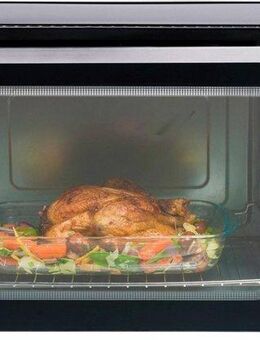bestron Minibackofen AOV55, 2-in-1 Gerät, mit Drehspieß, Edelstahl, Schwarz