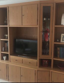 Wohnwand/Bücherschrank Rüster massiv - Rainau