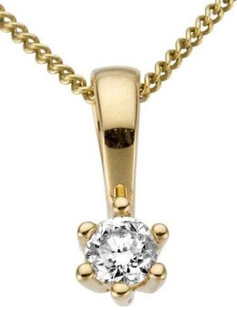 Firetti Kettenanhänger Schmuck Geschenk Gold 750 Halsschmuck Anhänger Halskette Solitär, mit Brillant in Krappenfassung