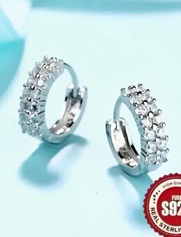 LUXÉA - Sterling Silver Pavé Hoops - München Schwabing-Freimann