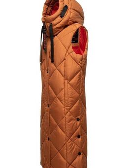 Navahoo Steppweste Schnuckel warme Damen Outdoor-Weste lang mit Kapuze