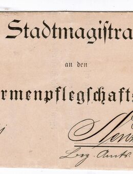 Briefumschlag, vom Stadtmagistrat Fürth 1901, Armenpflegschaftsrat - Sinsheim Zentrum