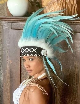 10 Federhauben, Indianer Kopfschmuck SET, Federhaube, Coiffe Indienne, Karneval, Party, Dekoration - Glees