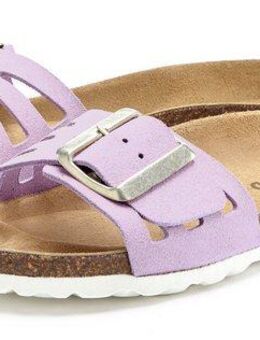 Elbsand Sandale Pantolette Mule, offener Schuh aus Leder mit weichem Komfortkorkfußbett