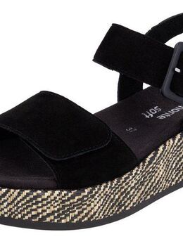 Remonte Elisabeth Hurley-Collection Sandalette Keilabsatz, Sommerschuh, Riemchensandale mit bezogenem Plateau