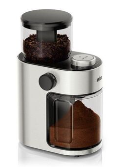 Braun Kaffeemühle Fresh-Set Kaffeemühle KG 7070 - 15 Einstellungen, 220 g Behälter, 110 W, Scheibenmahlwerk, 220 g Bohnenbehälter, 2-12 Kaffeetassen Einstellungen, Überhitzungsschutz