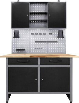 ONDIS24 Werkstatt-Set Werner, 120 cm, mit Lochwandsystem inkl. Haken, mit LED