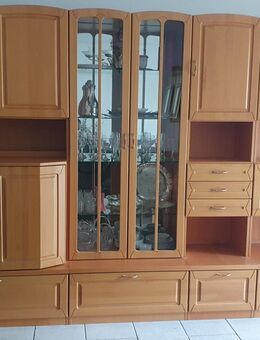 Wohnzimmerschrank, Anbauwand, Schrankwand in Buche massiv - Düsseldorf