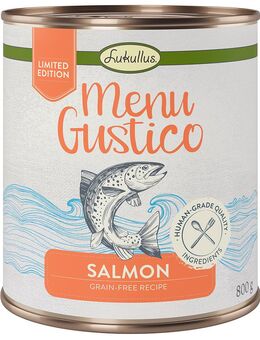 Sparpaket Lukullus Menu Gustico 24 x 800 g - Lachs mit Karotte, Luzerne und Spinat