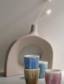 LeGer Home by Lena Gercke Espressotasse LeGer Espressobecher, modernes Geschirr-Set Kianne, 4er Set, 4-tlg., Steinzeug, hohe Haltbarkeit, spülmaschinengeeignet & mikrowellengeeignet, 80 cl