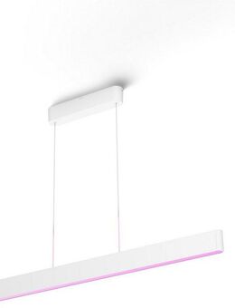Philips Hue Smarte LED-Leuchte White & Color Ambiance Ensis Pendelleuchte weiß, Abschaltautomatik, Bluetooth, CCT - über Fernbedienung, Dimmfunktion, Farbsteuerung, Farbwechsel, Leuchtdauer einstellbar, Memoryfunktion, Nachtlichtfunktion, RGB, Smart...