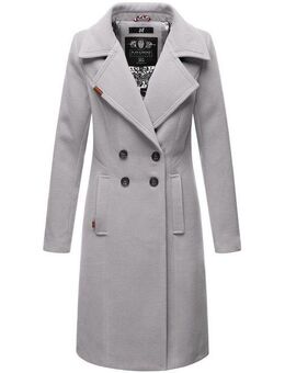 Navahoo Wintermantel Wooly edler Damen Trenchcoat in Wollmantel-Optik
