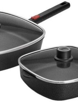 WOLL MADE IN GERMANY Pfannen-Set Eco Logic, Aluminiumguss (Set, 4-tlg), Abnehmbarer Stiel, Antihaftbeschichtet