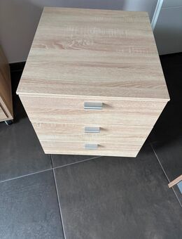 Nachttisch / Rollcontainer mit 3 Schubladen – Eiche hell - Postau