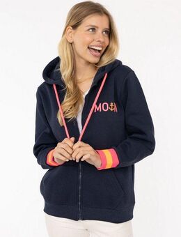 Zwillingsherz Sweatjacke "Moin ZH" mit Moin und Anker Stickerei und Kontrastbündchen