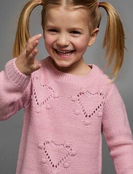 KIDSWORLD Strickpullover, Longpullover mit Herz-Muster für kleine Mädchen mit niedlichen Herzen