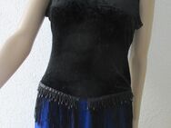 NEUw * Abend * Ausgeh * Anlass * DESIGNER * Nicky * Samt * Fransen * Perlen * Mieder * Bustier * Corsage * Corp * Kurz * Top * Gr. 36- 38/ S * schwarz * Gothic * - Riedlingen