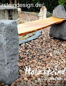 Gartenbank, Sitz-Gelegenheit, Steinbank, Holzbank, Basalt, Eiche - Argenthal