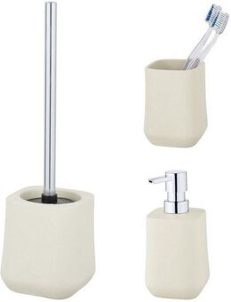 SCHÖNER WOHNEN-Kollektion Badaccessoire-Set »Adine«, Set, 3 tlg., aus Keramik, mit Zahnputzbecher, Seifenspender und WC-Garnitur
