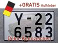 Deko 2-zeilig. Y-Kennzeichen Nummernschild Bundeswehr Wolf Unimog in 74354