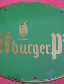 Emailschild , Bierwerbung , Bitburger Pils , Größe 40cm x 28cm - Görlitz