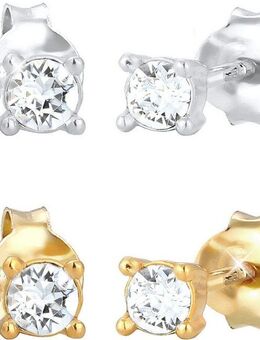 Elli Ohrstecker-Set Schmuck Geschenk Silber 925 Ohrringe, 0308981219 (Set, 4-tlg), mit Glasstein