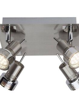 Brilliant Deckenstrahler Kassandra, LED wechselbar, Warmweiß, LED Spotplatte 4flg eisen/chrom