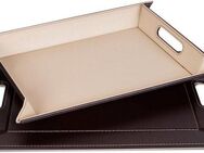 freeform Tablett DUO, 2-farbiges Wendetablett, Tablett und Tisch-Set in einem, wendbar, Kunstleder, (1-tlg), mit Doppelfunktion, pflegeleicht und kann platzsparend verstaut werden