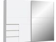 Kleiderschrank WINN Schiebetürenschrank mit Schubladen und Spiegel Weiß 251 x 201 x 61 cm in 94139