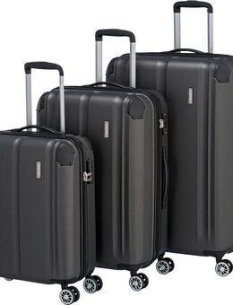 travelite Trolleyset CITY, marine, 4 Rollen, (3 tlg), Kofferset Reisegepäck Reisekoffer TSA Schloss